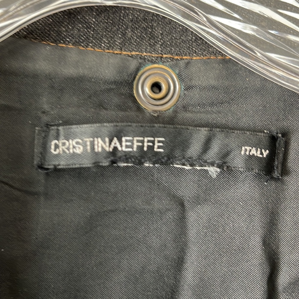 Italian Designer, CRISTINAEFFE, Black/Denim Quilted Puffer Coat. - Picture 3 of 11